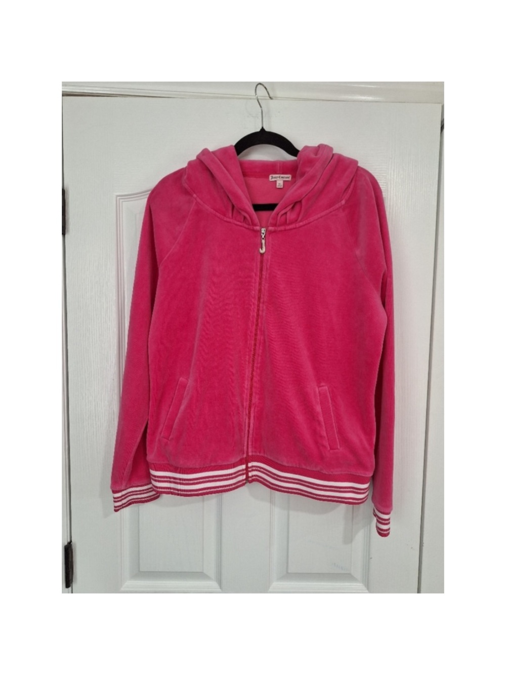Juicy Couture Hot Pink Velour Zip-Up Hoodie